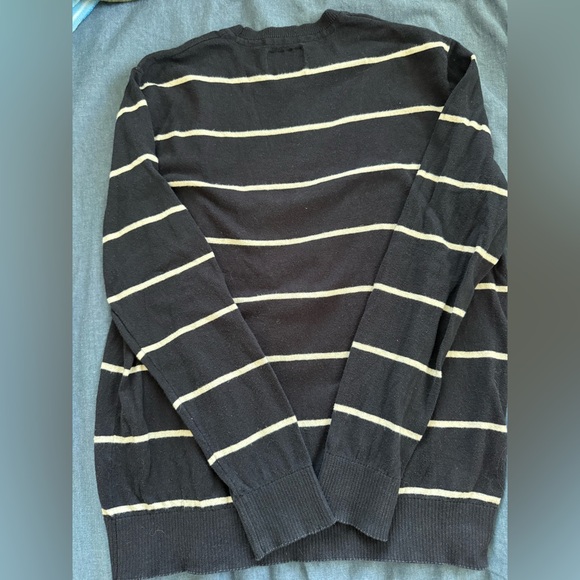 American Eagle Vintage Classic Women’s Navy Striped Sweater 100% Cotton Size M - Picture 5 of 6
